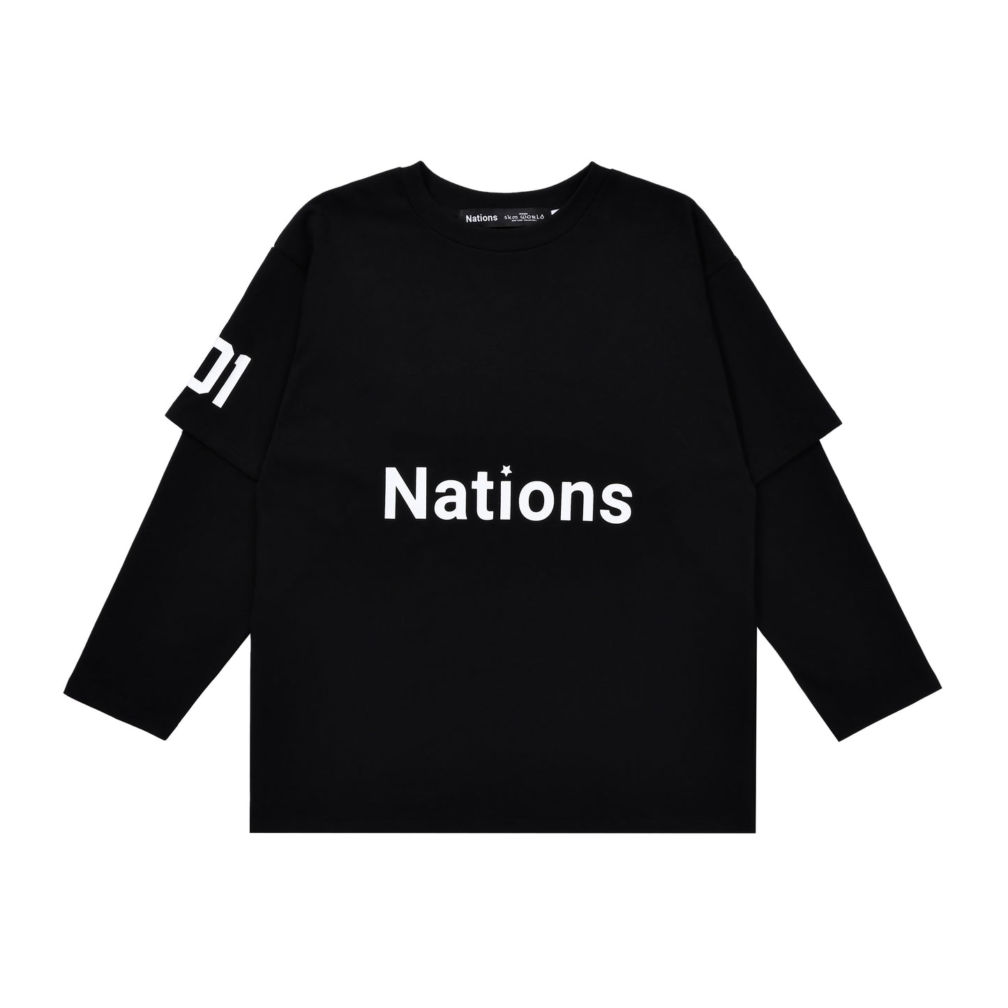 “Flags” Layered Shirt (Black)