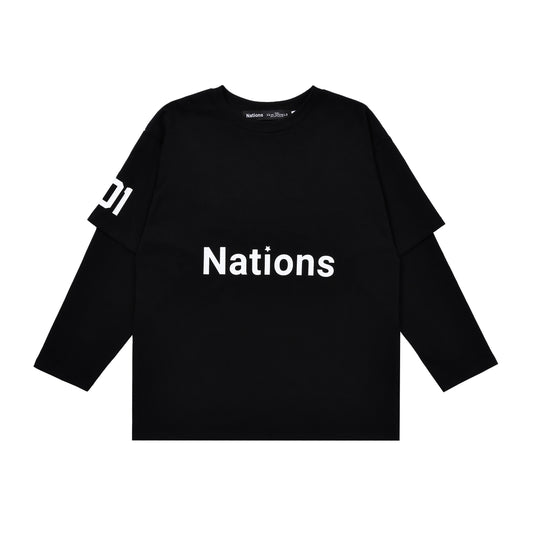 “Flags” Layered Shirt (Black)
