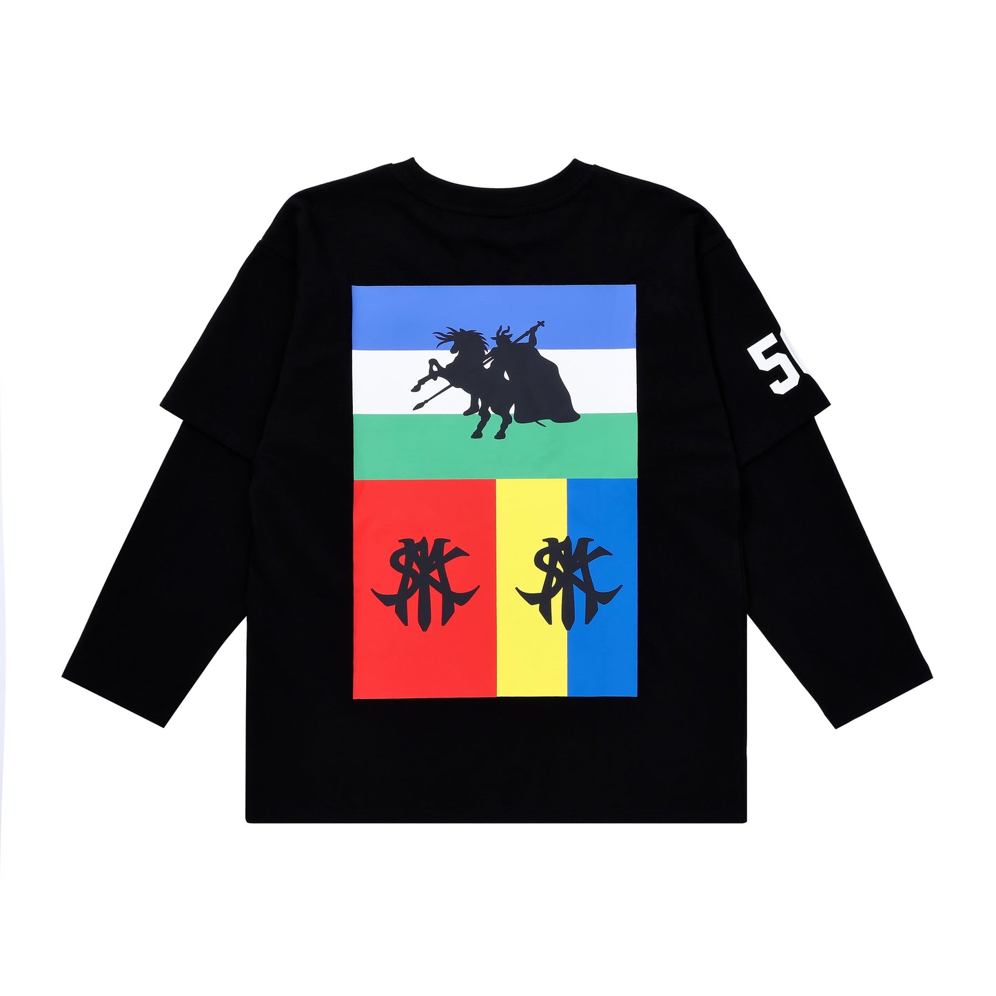 “Flags” Layered Shirt (Black)