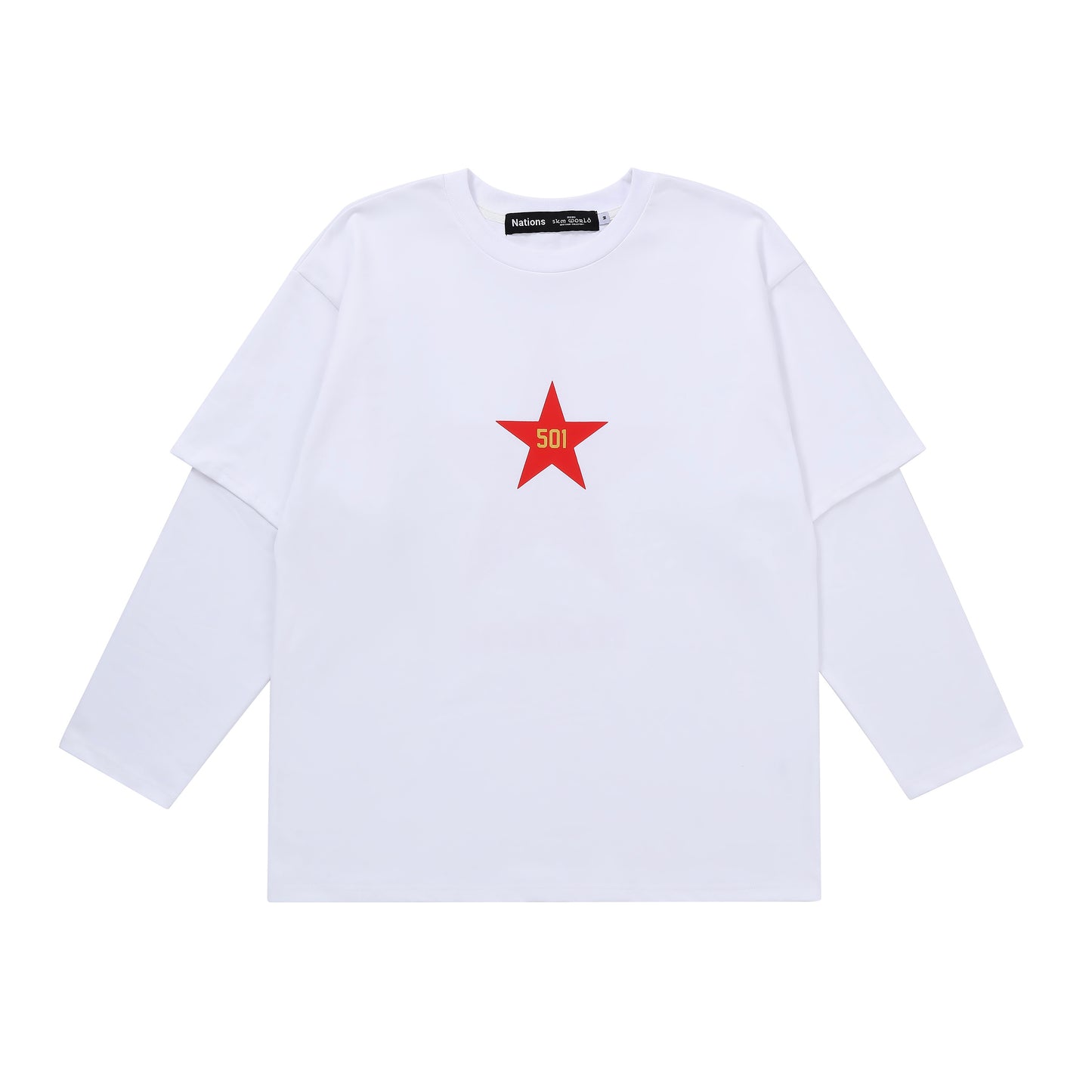 “Stars” Layered Shirt (White)