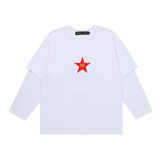 “Stars” Layered Shirt (White)